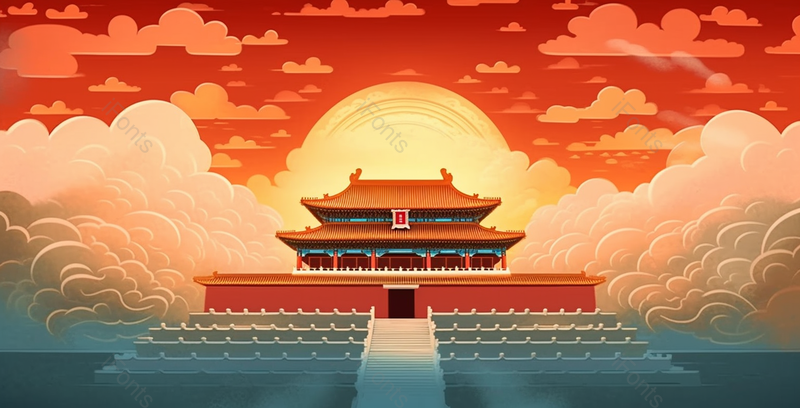 北京故宫宫殿建筑插画,插画/手绘图,插画/手绘图库,插画/手绘图下载,插画/手绘